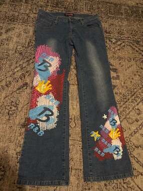 Babe Score B Artistic Hand-Painted Jeans
